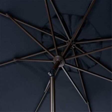 SAFAVIEH 11 ft. Elegant Valance Umbrella Navy & White PAT8106A
